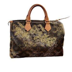 Authentic Louis Vuitton Rare Dentelle Lace Monogram Speedy 30 Satchel Boston Bag